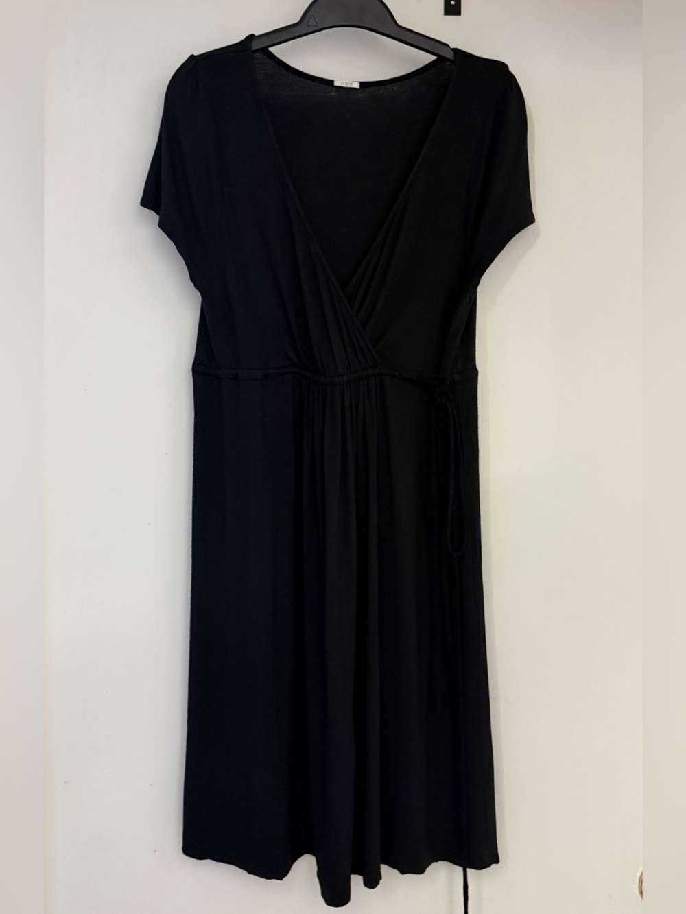 J. Crew Slub Cotton Black Dress- Size Medium